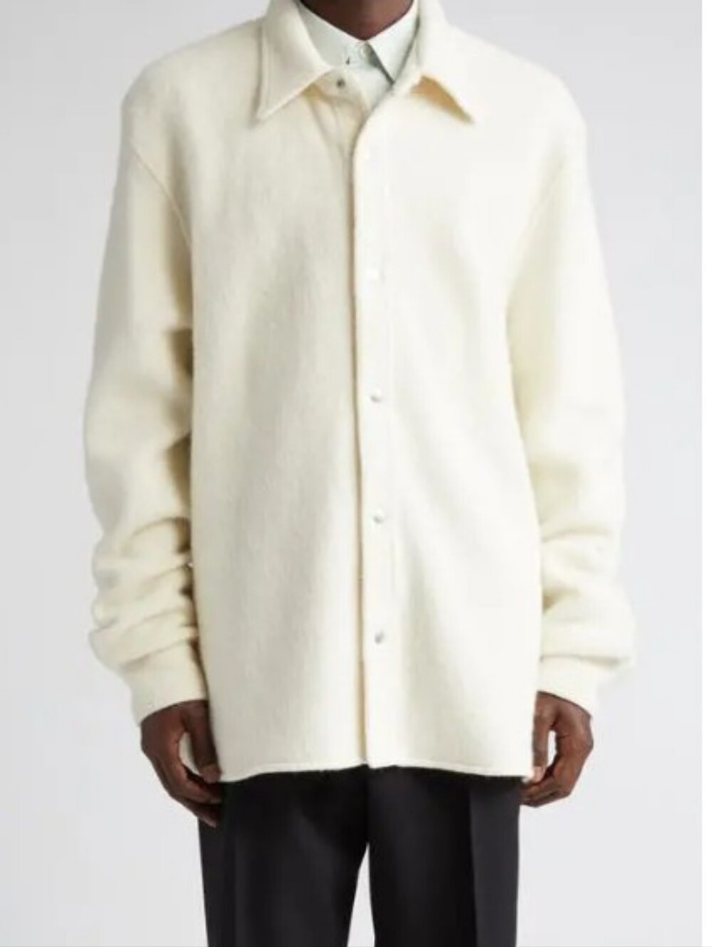 Jil Sander Alpaca/wool Snap- Up Ivory Jacket Size 52